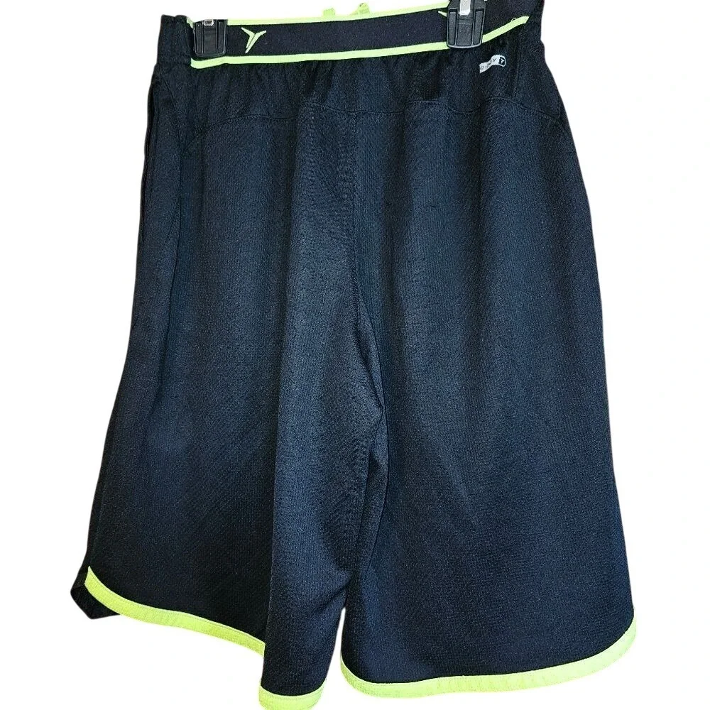 Old Navy Dry Fit Youth 14/16 Black Neon Accent Athletic Shorts‎ Youth Male